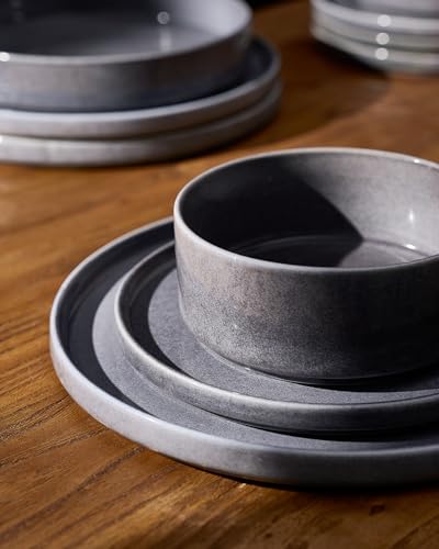 Annecy 16 Piece Dinnerware Set with Pasta Bowls (Misty Blue / Service for 4 (Include Pasta Bowls))