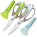 2 Pcs Heavy Duty Kitchen Shears with Magnetic Holder (Green and Blue)