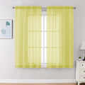 Lemon Sheer Curtains 72 Inch Length 2 Panels (Lemon / 42"W x 72"L (Pack of 2))