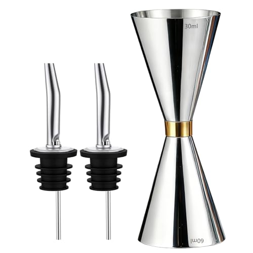 Jigger for Bartending (1 Jigger+ 2 Pourers / Golden Ring)