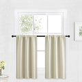 Kitchen Window Curtains Over Sink 36 inch Length for Cabinet (Beige / 29"W x 36"L (Pack of 2))