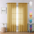 Gold Sheer Curtains 84 Inches Long 2 Panels (Gold / 40"W x 84"L (Pack of 2))