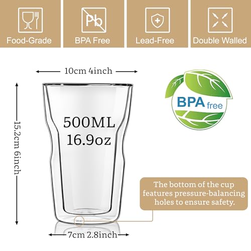 Double Walled Glass (Clear tumbler-16.9oz)