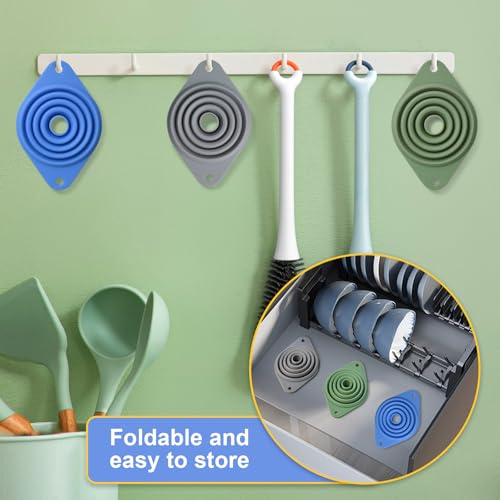 Kitchen Funnel Set 3 Pack (3 Pack-Blue,Green,Gray)