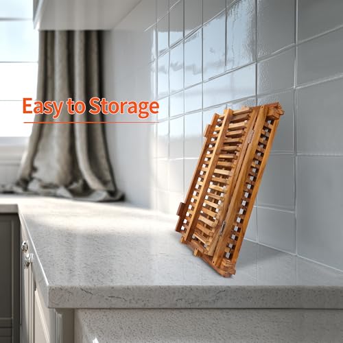 Teak Dish Drying Rack Collapsible (3 Tier-Standard)
