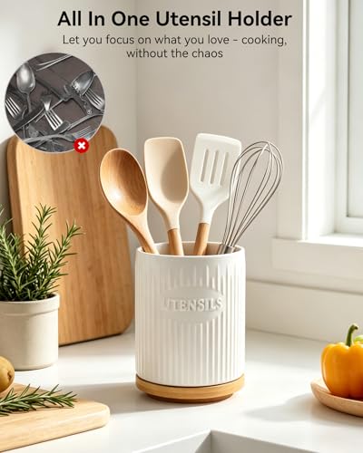 360° Rotating Utensil Holder (White)