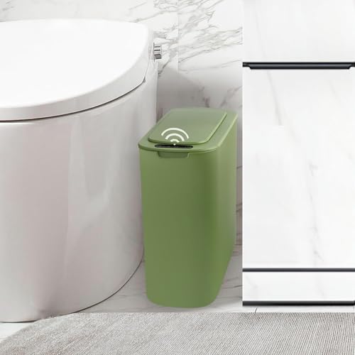 Automatic Motion Sensor Bathroom Trash Can with Lid (Green)