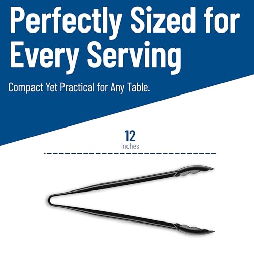 471203 Carly Salad Tong (12" Utility Tong / 12 Pack / Black)