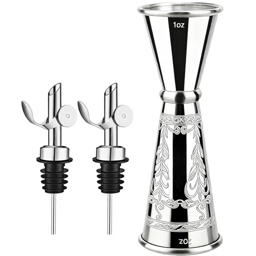 Jigger for Bartending (1 Jigger+ 2 Auto Flip Pourers / Rose Gold)