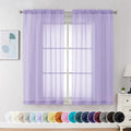 Sheer Curtains 63 Inch Length 2 Panels (Lilac / 42"W x 63"L (Pack of 2))