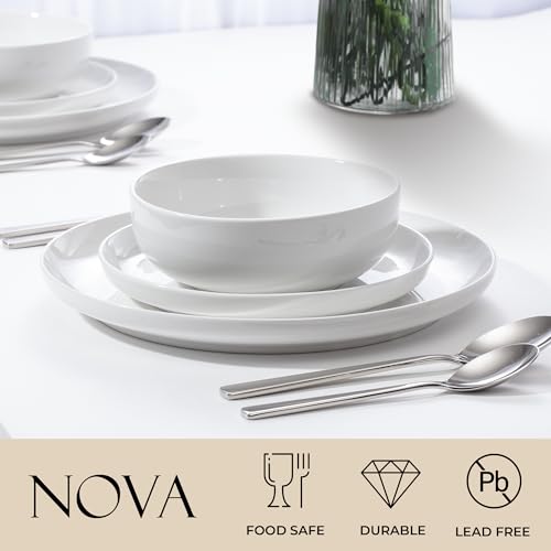 Nova Porcelain Dinnerware Set (White / Service for 6)