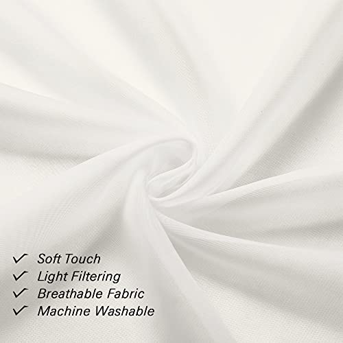 Ivory Sheer Curtains 45 Inch Length 2 Panels (Ivory / 40"W x 45"L (Pack of 2))