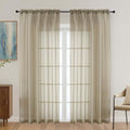 Taupe Sheer Curtains 72 Inches Long 2 Panels Set (Taupe / 59"W x 72"L (Pack of 2))