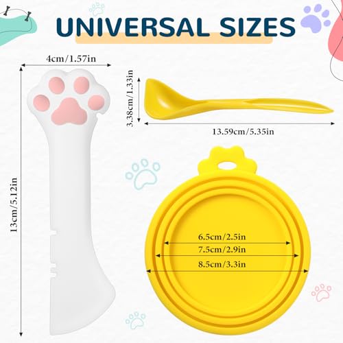 8 Pcs Cat Food Can Covers Lids Set (Yellow)
