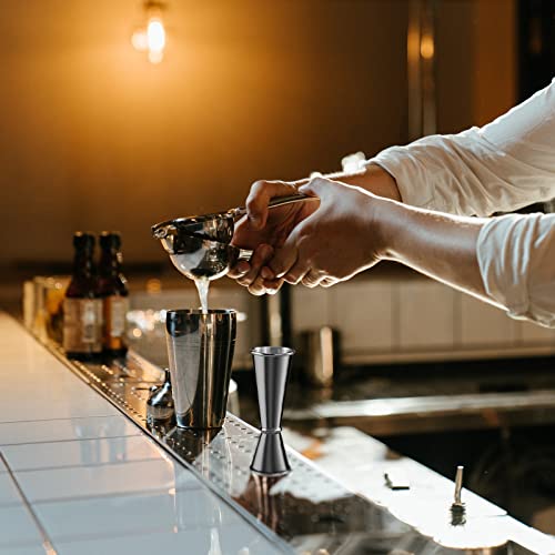 Double Cocktail Jigger for Bartending (Rolled Edge-1oz/2oz-1PC / Black)