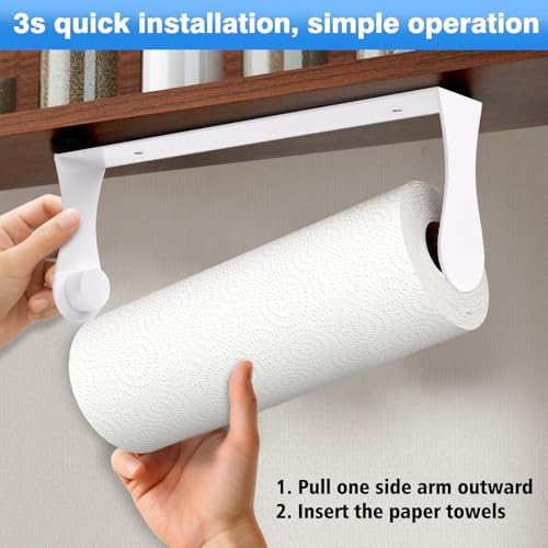 Paper Towel Holder Under Cabinet (White)
