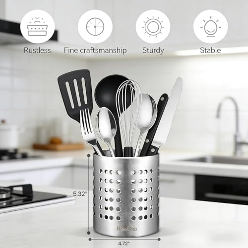 SUS304 Small Stainless Steel Utensil Holder for Countertop