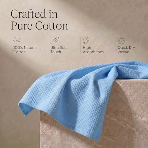 Kitchen Towels Cotton Dish Towels 20”x30” (18" x 28" (Set of 6) / 071 Sky Blue)