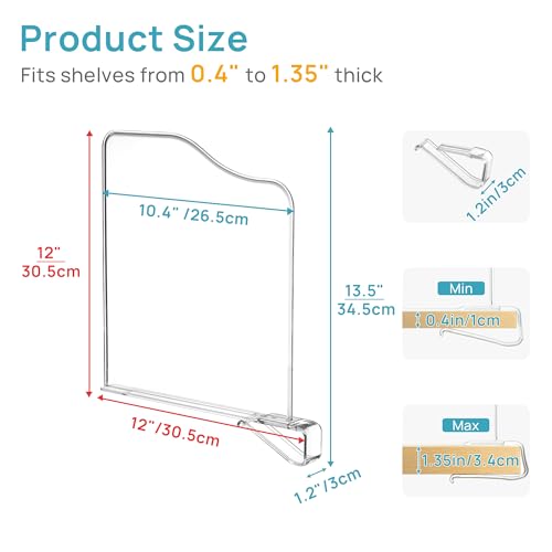 12" Extra Tall x 11.7" Deep Shelf Dividers (Extra Tall: 12"Height)