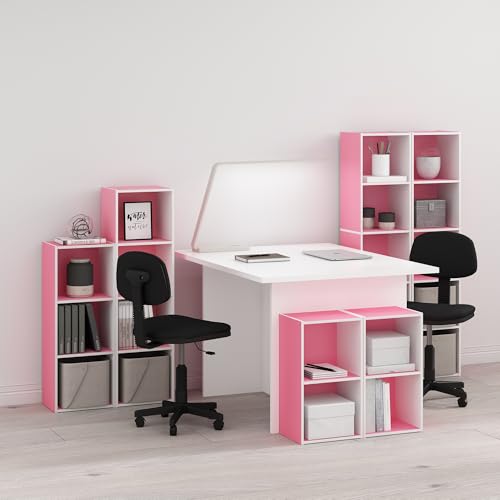 PASIR Book Shelf (White/Pink / 2-Cube)