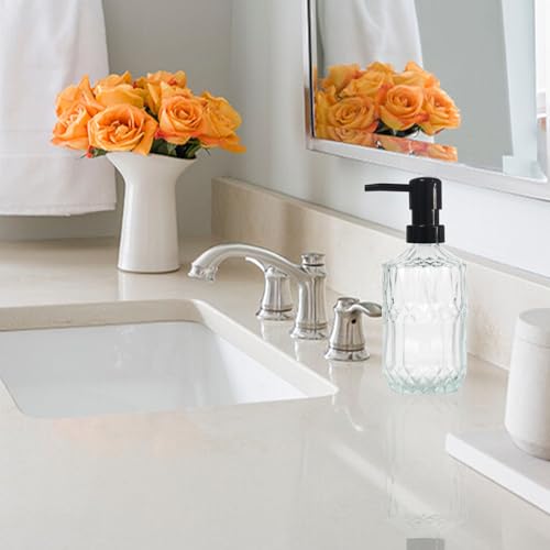Clear Glass Soap Dispenser with Black Pump (Clear)