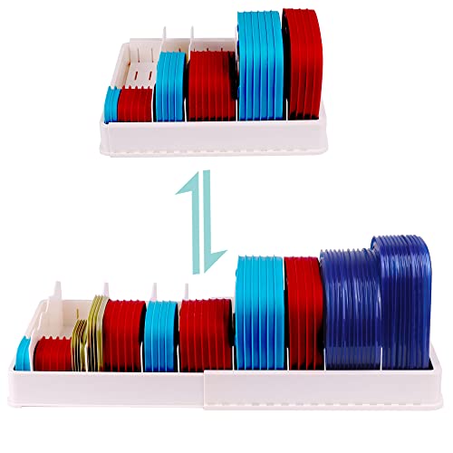 Expandable Food Container Lid Organizer for Kitchen Cabinet (Extra Large)