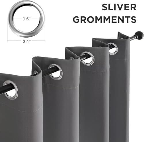 Blackout Curtains 63 Inch Length 2 Panels Set (Light Grey / 52"W x 63"L (Pack of 2))