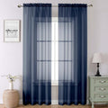 Navy Blue Sheer Curtains 90 Inches Long 2 Panels (Navy Blue / 42"W x 90"L (Pack of 2))