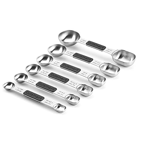 CTG-00-6MSP Stainless Steel 6P Set of Magnetic Measuring Spoons, Black & Silver