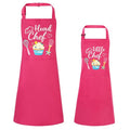 2 Pcs Adults Kids Matching Apron Set (Head Chef-little Chef)