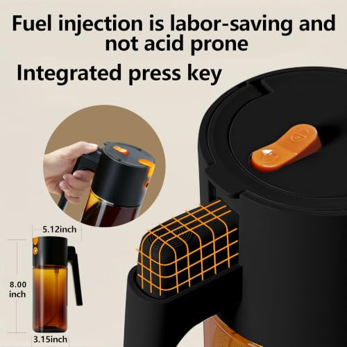 17 oz Light Proof 2 in 1 Glass Olive Oil Sprayer for Cooking (Black-a)