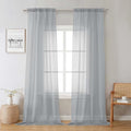 Light Grey Sheer Curtains 96 Inches Long 2 Panels (Light Grey / 42"W x 96"L (Pack of 2))