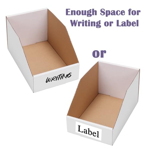 Cardboard Storage Bins 35 Pack (9.4x4x4.5 inches / White)