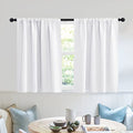 Short Privacy Curtains 30 inch Long for Bathroom Window (Pure White / 42"W x 30"L (Pack of 2))
