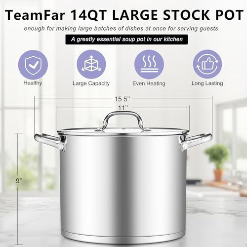 Stainless Steel Stock Pot (14 Quarts)