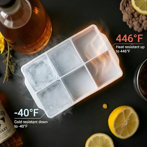 Large Silicone Ice Cube Tray (White / 3-Pack)