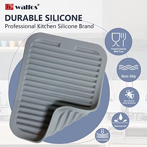 Silicone Trivets for Hot Pots and Pans (9x12in, 2 Gray Rectangle)