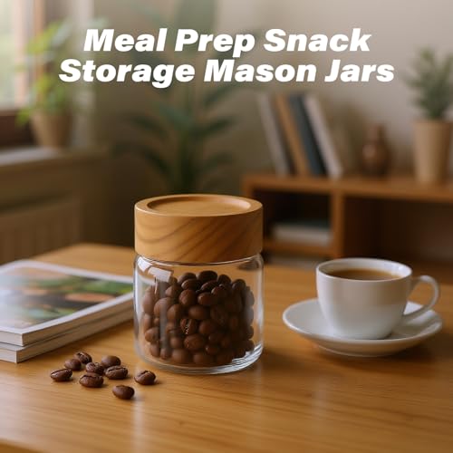 6 Fl Oz Small Glass Jar with Wood Lid (F-lucency / 6 fl oz)