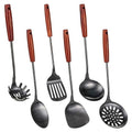 304 Stainless Steel Kitchen Utensil Sets (Black-6 Pieces Set)