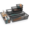 7 PCS Plastic Drawer Organizers Set (Black / 7 PCS)