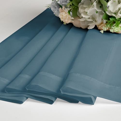 Dusty Blue Sheer Curtains 45 Inches Long 2 Panels (Dusty / 42"W x 45"L (Pack of 2))