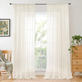 Ivory Linen Curtains 84 Inches Long 2 Panels Set for Living Room (Ivory / 52"W x 84"L (Pack of 2))