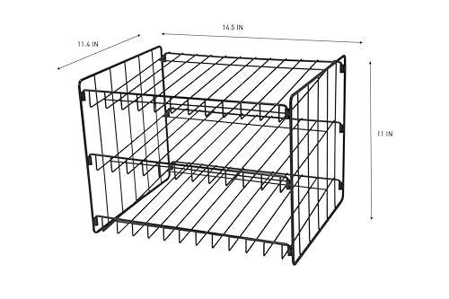 3 Tier Can Storage Organizer Rack in Black (Black / 14.5 x 11.5 x 11 inches)