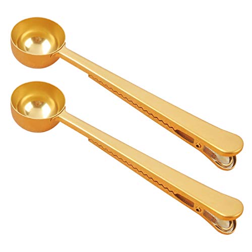 Stainless Steel Coffee and Tea Scoop with Bag Clip (2PCS)