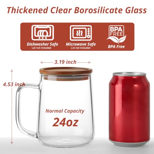 Large Glass Coffee Mugs (24OZ)