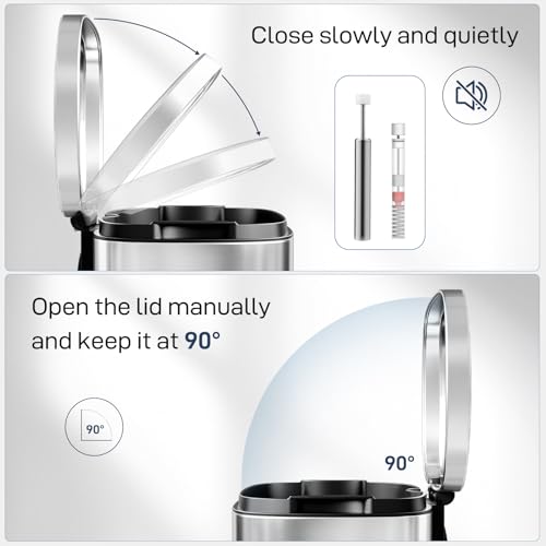 13.2 Gal Step Kitchen Trash Can (50L / Silver)