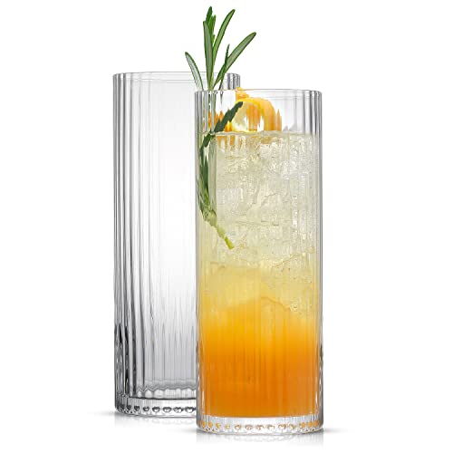 Elle 16oz Fluted Highball Glasses Set of 2 (Highball Glasses)