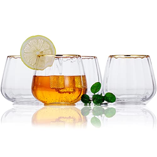 Stemless Wine Glasses Set of 4