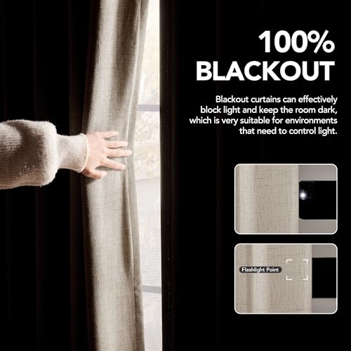 100% Blackout Linen (Linen/100% Blackout / 52"W x 63"L (Pack of 2))