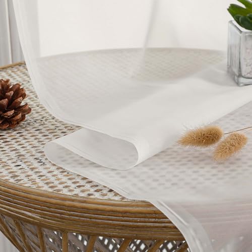 Ivory Sheer Curtains 84 Inches Long 2 Panels Set (Ivory / 59"W x 84"L (Pack of 2))
